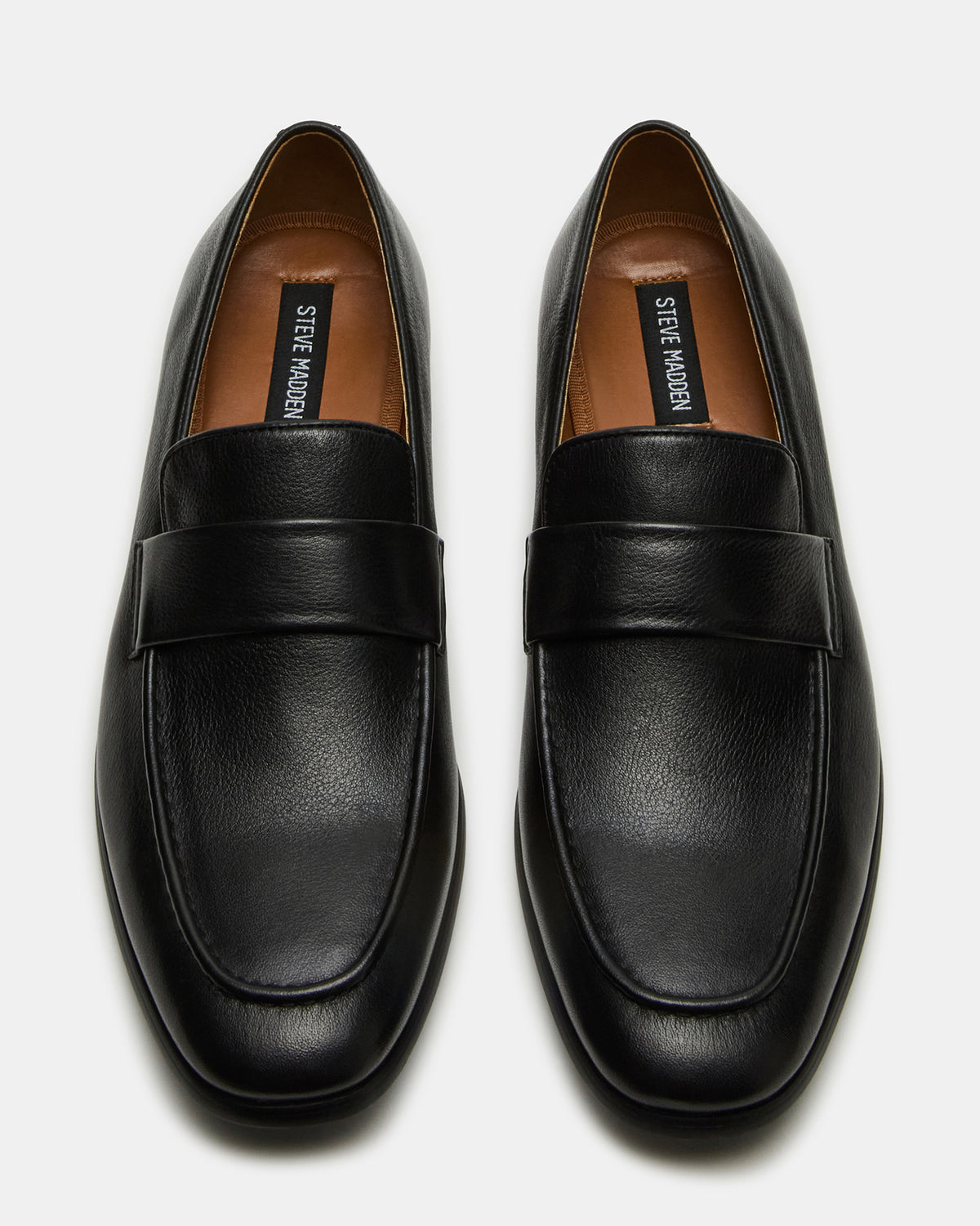 BISCUIT Black Leather Slip-On Men's Dress Loafer | Steve Madden outlet