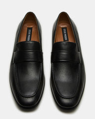 BISCUIT Black Leather Slip-On Men's Dress Loafer | Steve Madden outlet