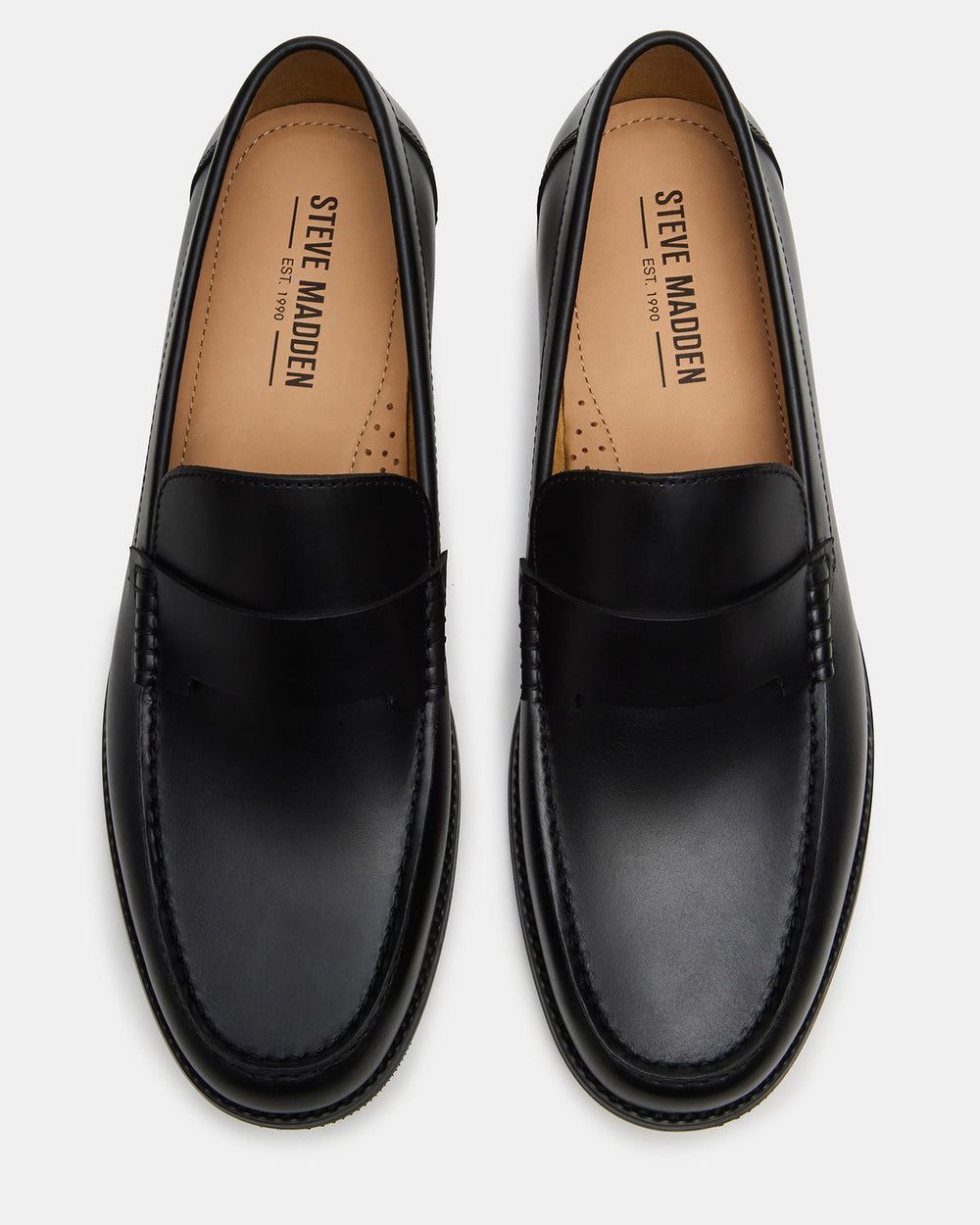 COLVER Black Leather Men's Slip-On Loafer | Steve Madden Sale