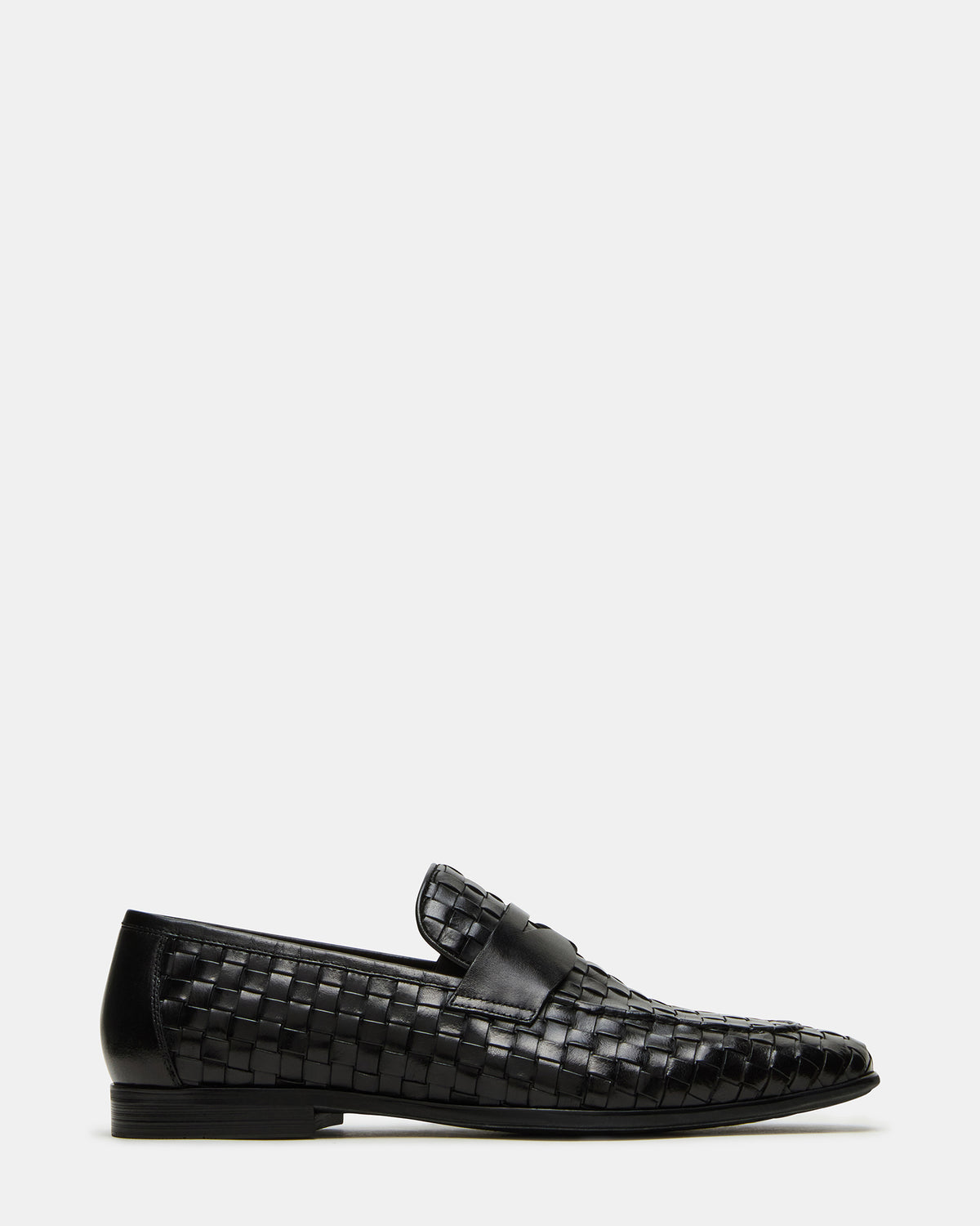 POCO Black Leather Woven Slip-On Men's Dress Loafer | Steve Madden for Sale