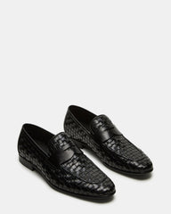 POCO Black Leather Woven Slip-On Men's Dress Loafer | Steve Madden for Sale