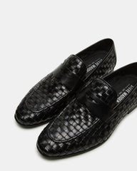 POCO Black Leather Woven Slip-On Men's Dress Loafer | Steve Madden for Sale