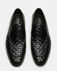 POCO Black Leather Woven Slip-On Men's Dress Loafer | Steve Madden for Sale