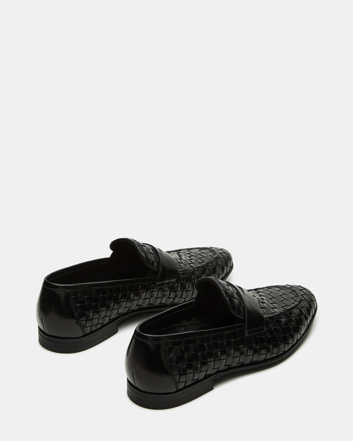 POCO Black Leather Woven Slip-On Men's Dress Loafer | Steve Madden for Sale
