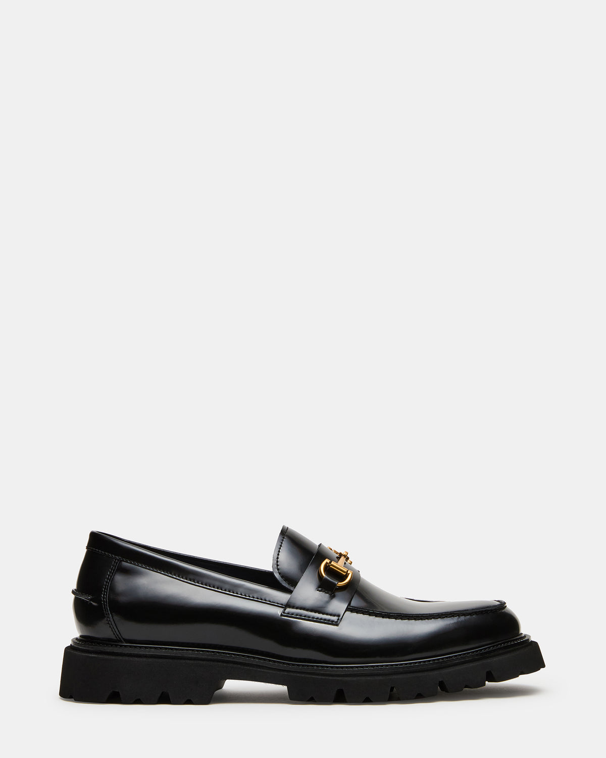 NAXOS Black Leather Slip-On Dress Men's Loafer | Steve Madden on Sale