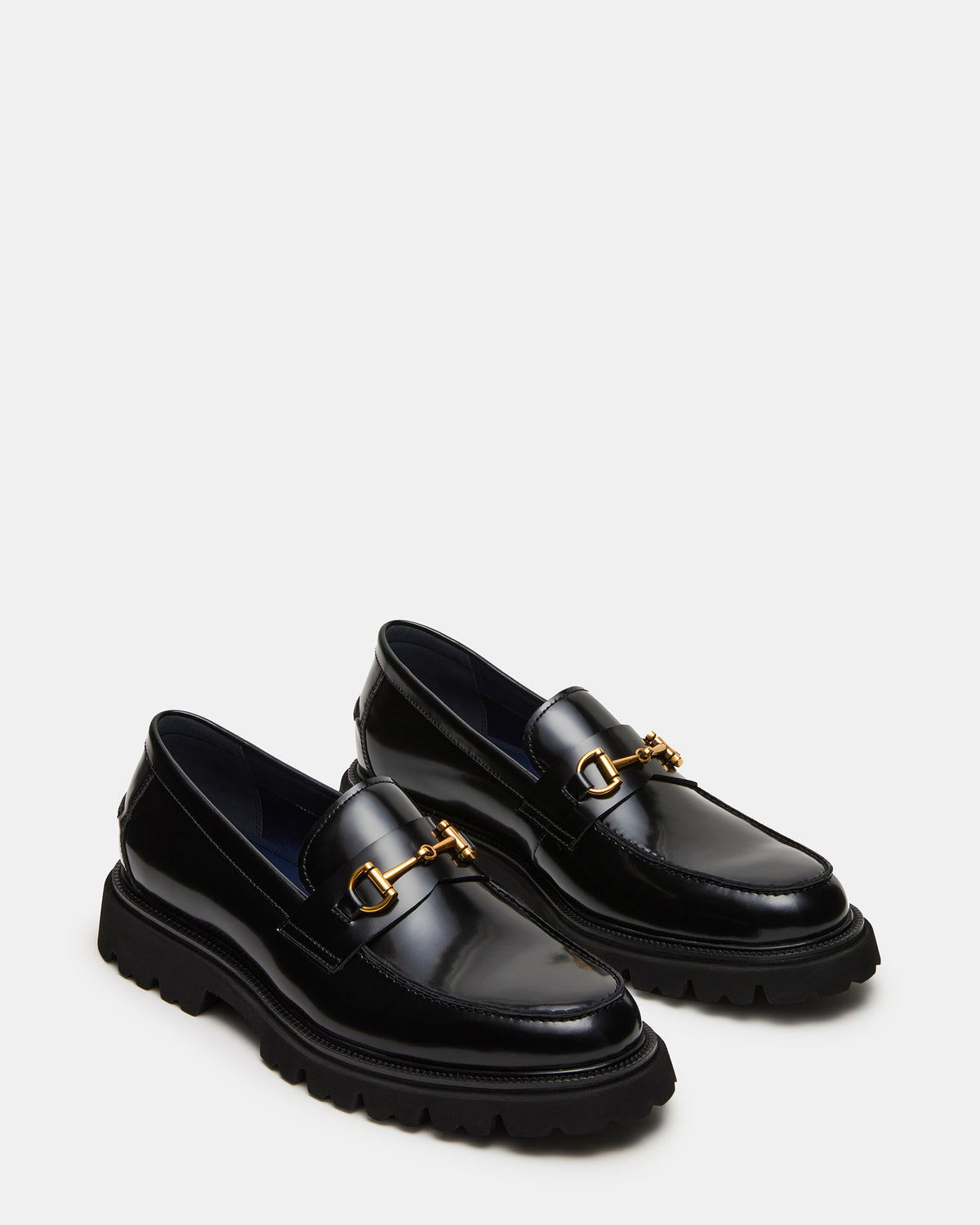 NAXOS Black Leather Slip-On Dress Men's Loafer | Steve Madden on Sale