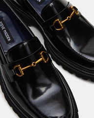 NAXOS Black Leather Slip-On Dress Men's Loafer | Steve Madden on Sale