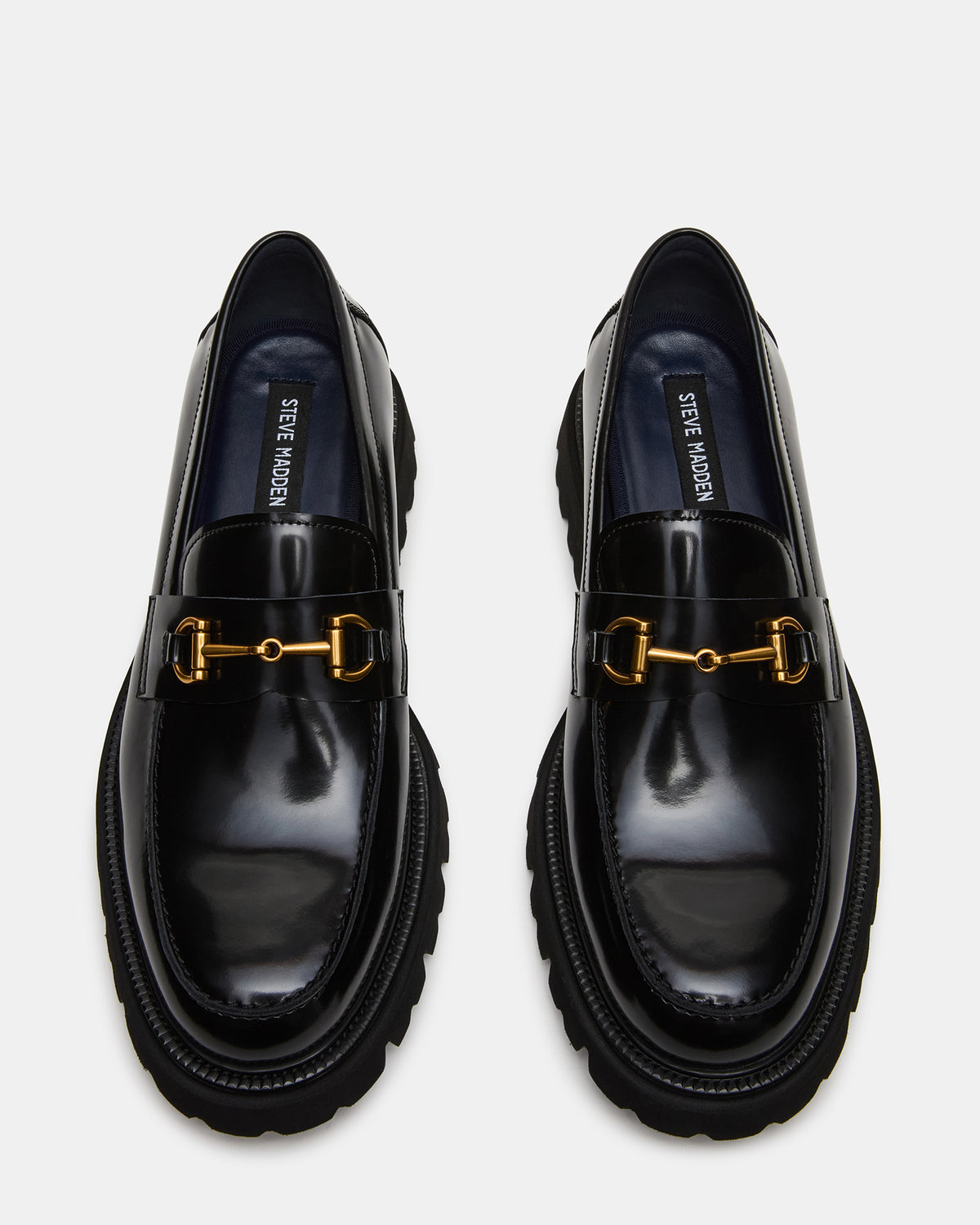 NAXOS Black Leather Slip-On Dress Men's Loafer | Steve Madden on Sale