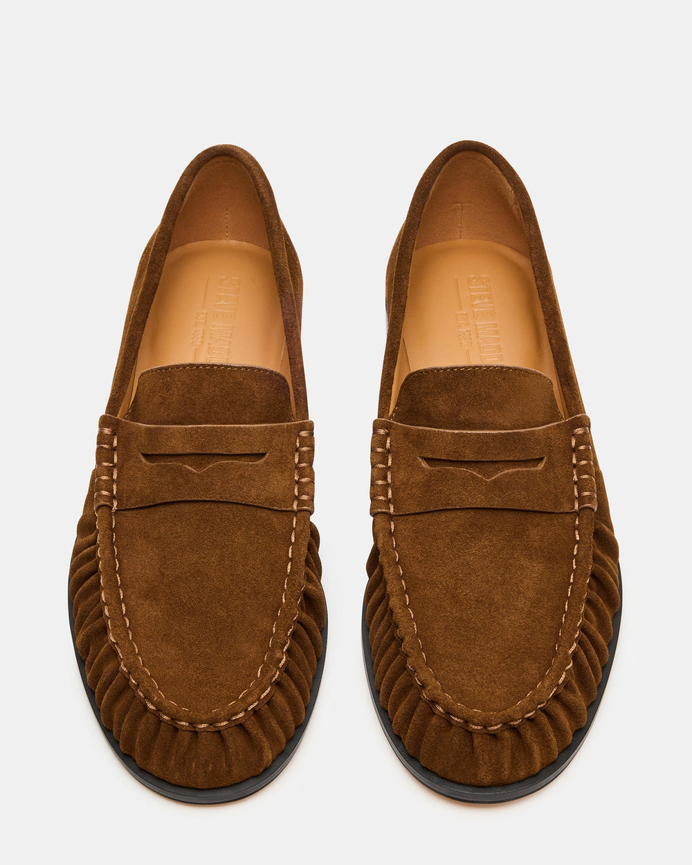 QUINCEY Chestnut Suede Slip-On Men's Loafer | Steve Madden online