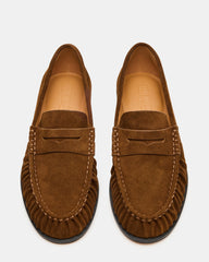 QUINCEY Chestnut Suede Slip-On Men's Loafer | Steve Madden online
