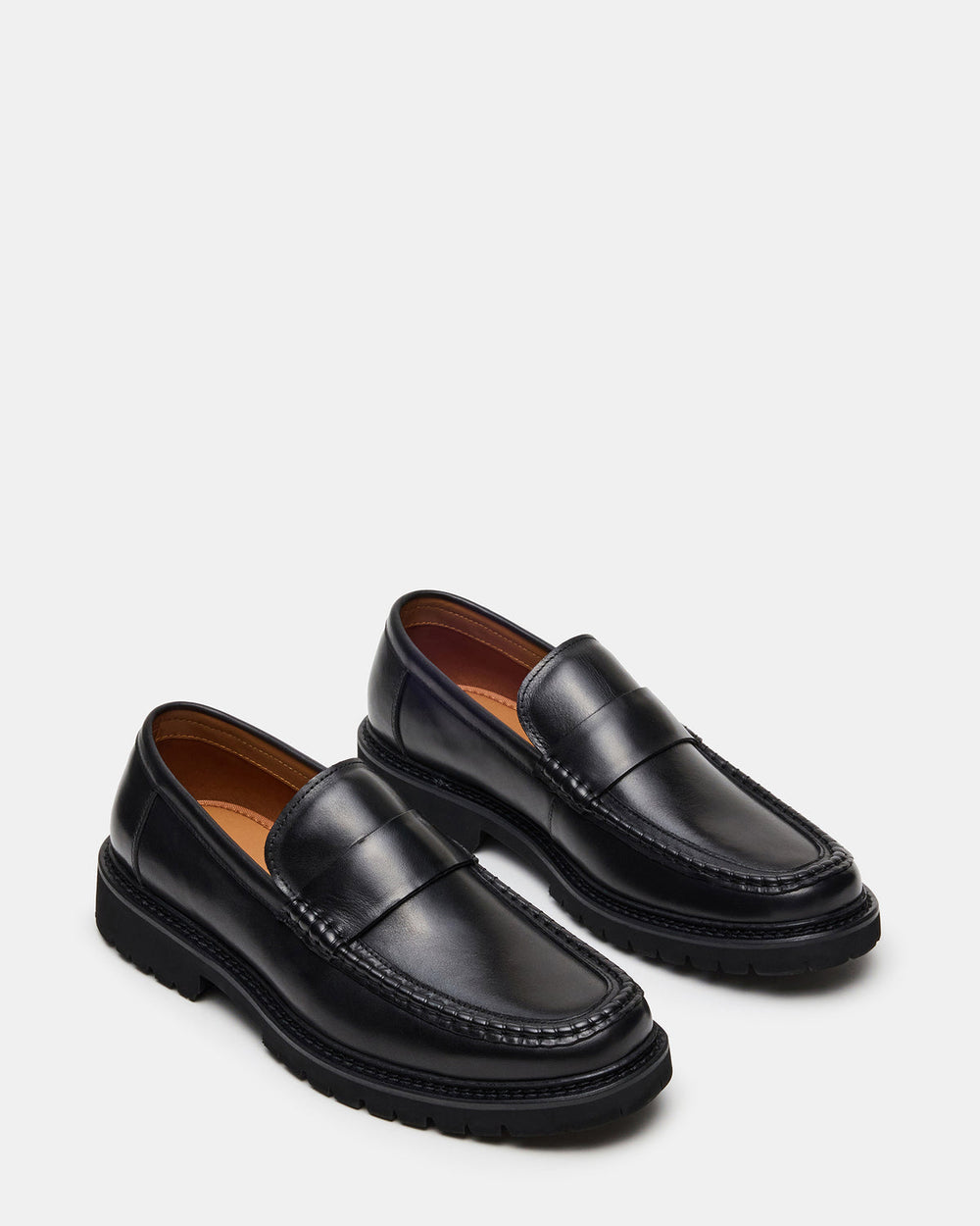 BRODIE Black Slip-On Lug Men's Loafer | Steve Madden US