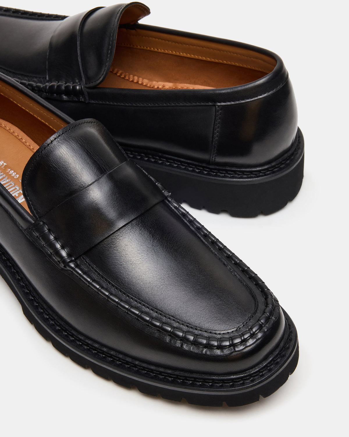 BRODIE Black Slip-On Lug Men's Loafer | Steve Madden US