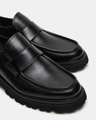 RADKIN Black Leather Slip-On Dress Men's Loafer | Steve Madden outlet