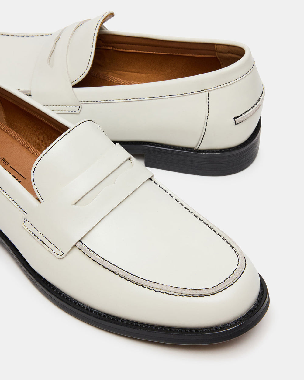 NATAN White Leather Slip-On Dress Men's Loafer | Steve Madden discount