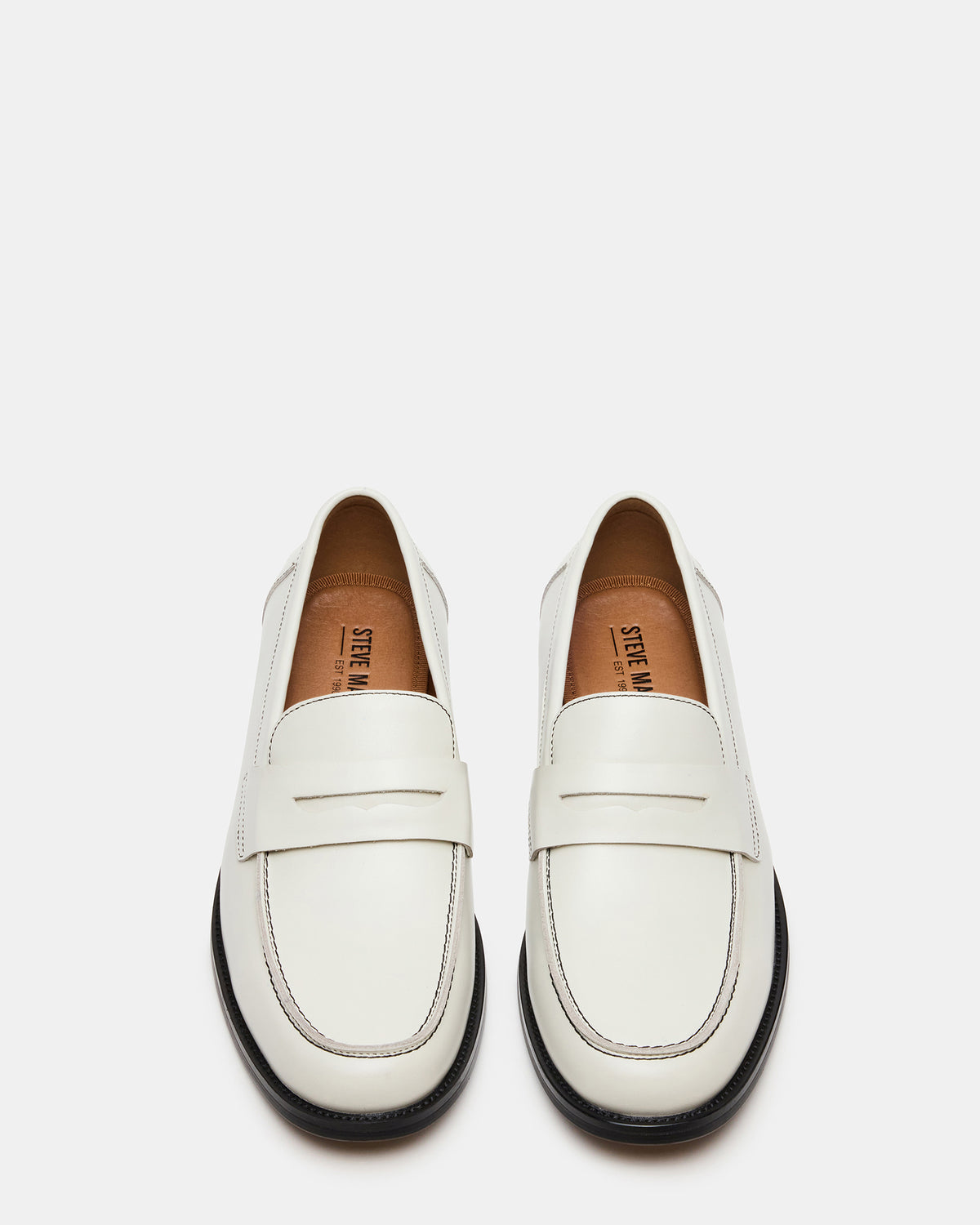 NATAN White Leather Slip-On Dress Men's Loafer | Steve Madden discount