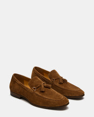 LOGAN Cognac Suede Tassel Slip-On Men's Loafer | Steve Madden US