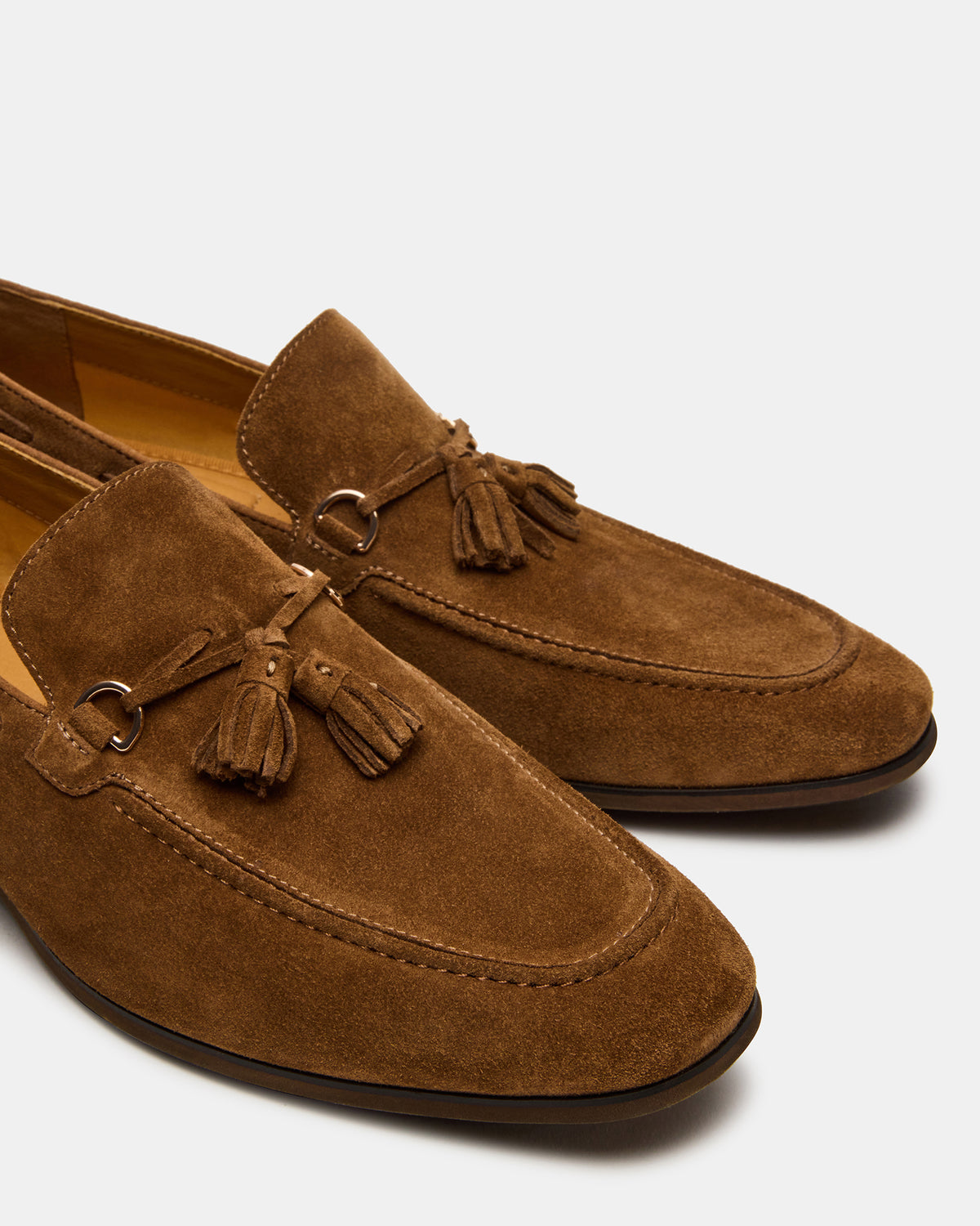 LOGAN Cognac Suede Tassel Slip-On Men's Loafer | Steve Madden US