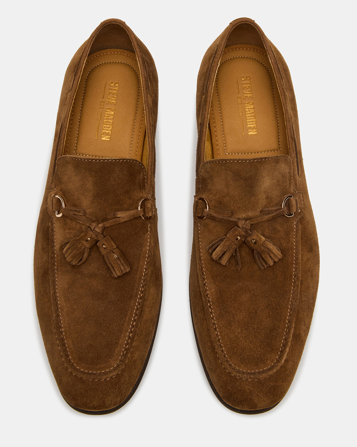 LOGAN Cognac Suede Tassel Slip-On Men's Loafer | Steve Madden US
