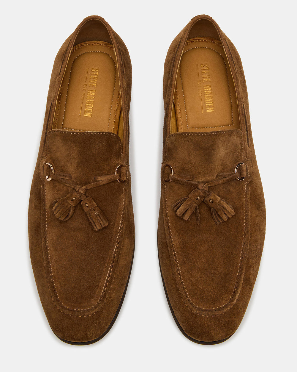 LOGAN Cognac Suede Tassel Slip-On Men's Loafer | Steve Madden US