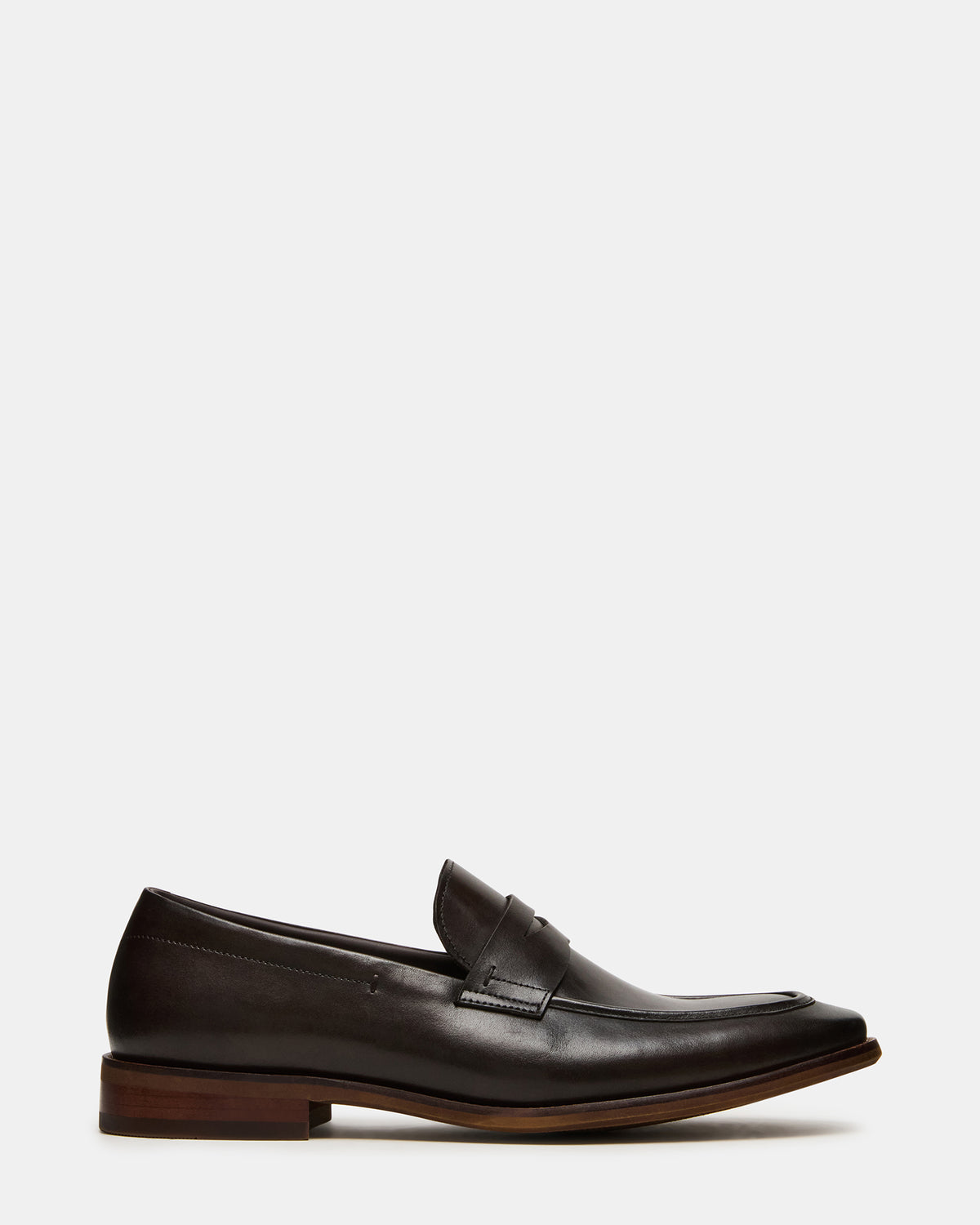 LIGHTNING Brown Leather Round-Toe Slip-On Men's Loafer | Steve Madden outlet