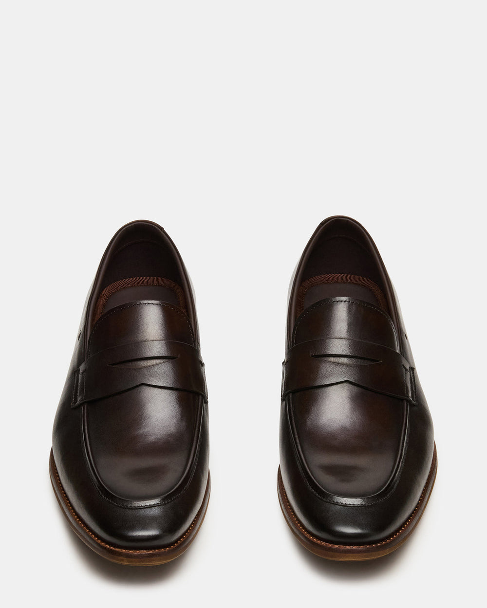 LIGHTNING Brown Leather Round-Toe Slip-On Men's Loafer | Steve Madden outlet