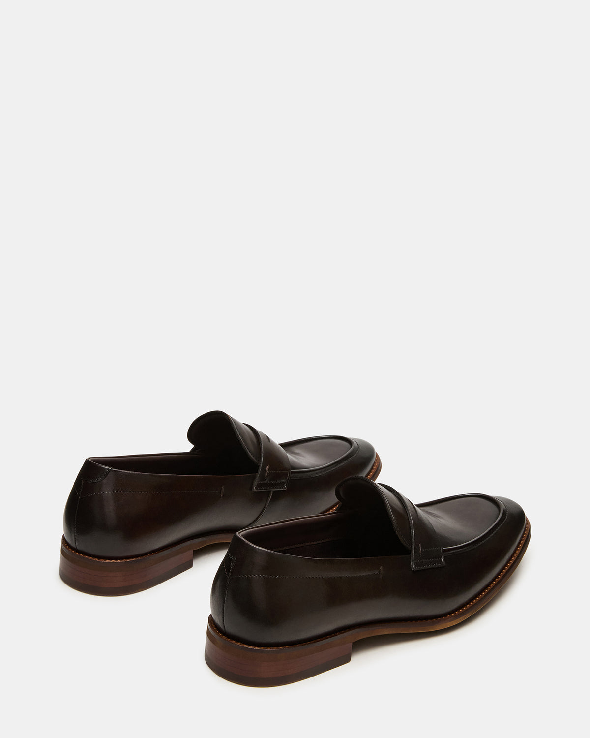 LIGHTNING Brown Leather Round-Toe Slip-On Men's Loafer | Steve Madden outlet