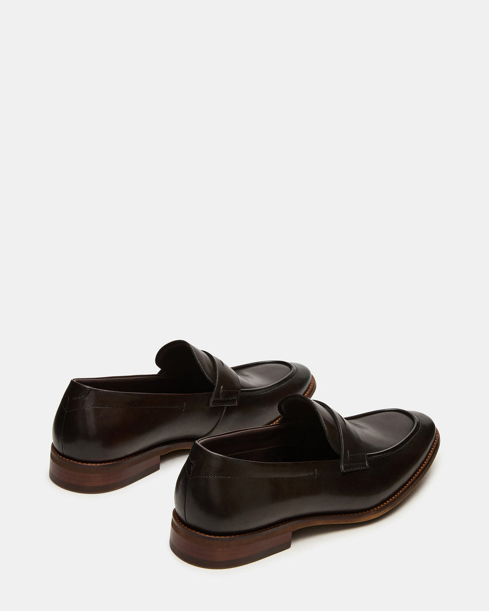LIGHTNING Brown Leather Round-Toe Slip-On Men's Loafer | Steve Madden outlet