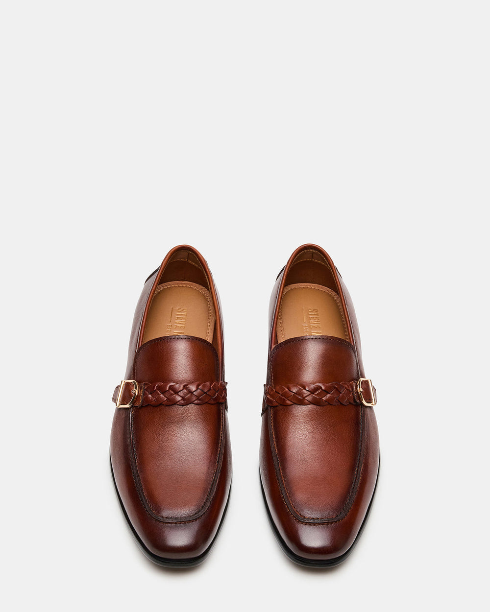 CHAPLIN Tan Leather Woven-Strap Buckle Slip-On Men's Loafer | Steve Madden for Sale