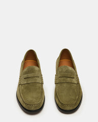 HUCKLE Green Suede Slip-On Men's Loafer | Steve Madden on Sale