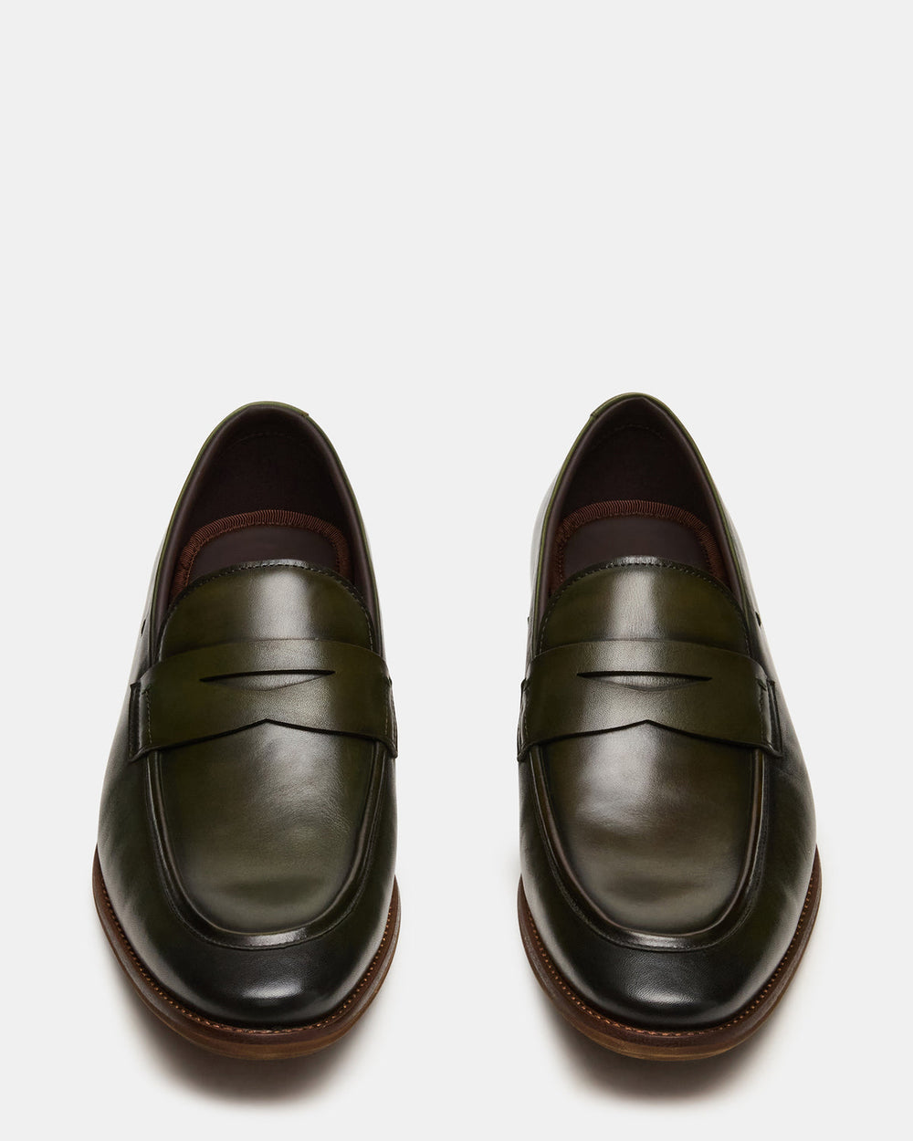 LIGHTNING Dark Green Round-Toe Slip-On Men's Loafer | Steve Madden Sale