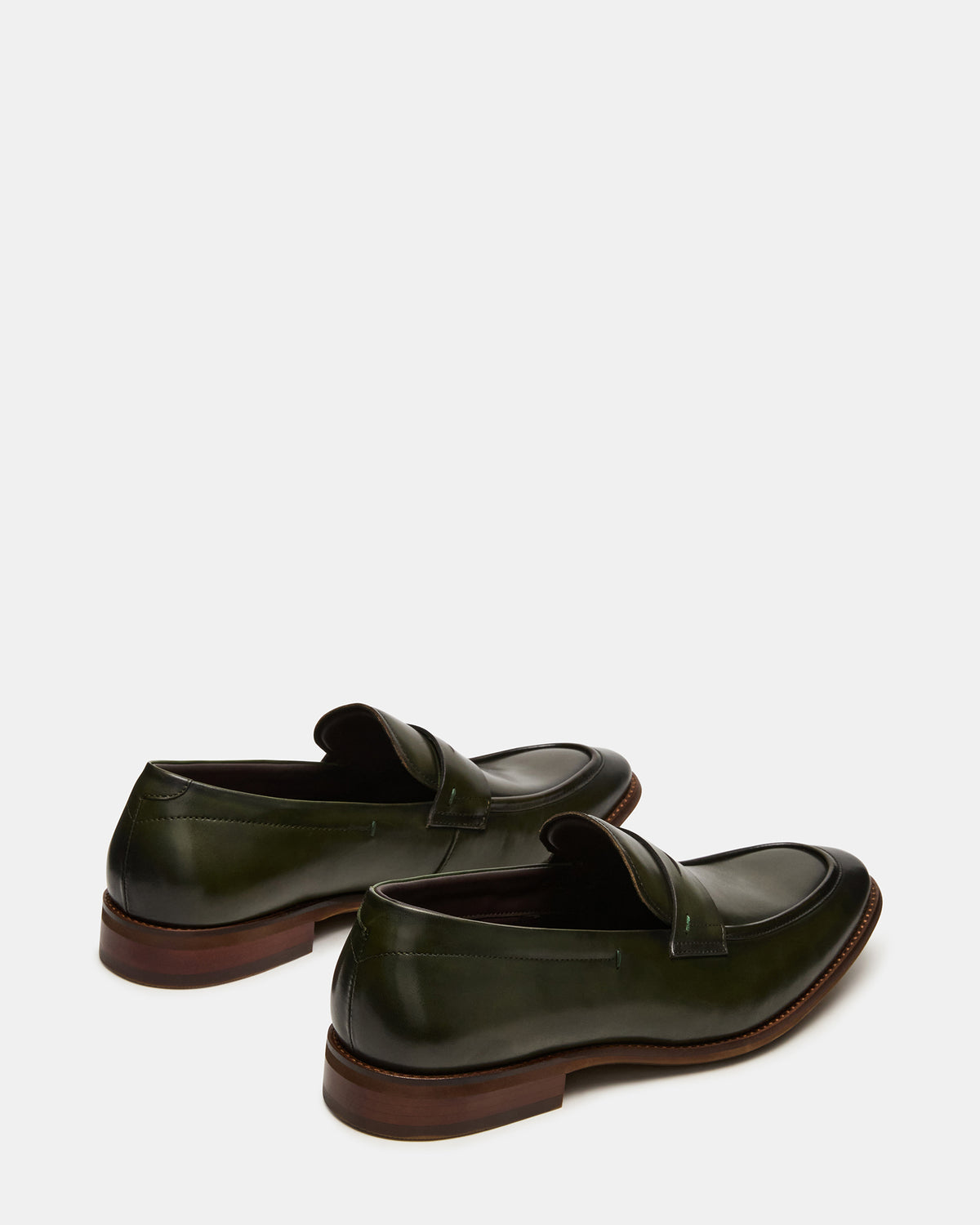 LIGHTNING Dark Green Round-Toe Slip-On Men's Loafer | Steve Madden Sale