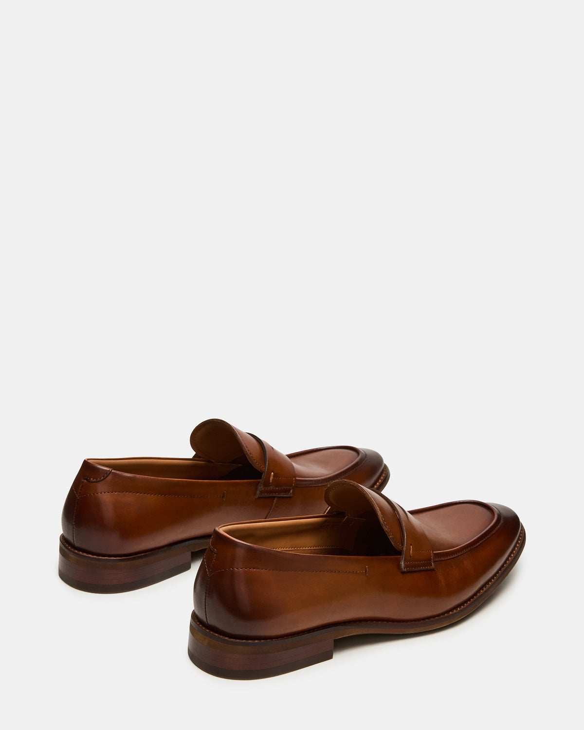 LIGHTNING Tan Leather Round-Toe Slip-On Men's Loafer | Steve Madden for Sale