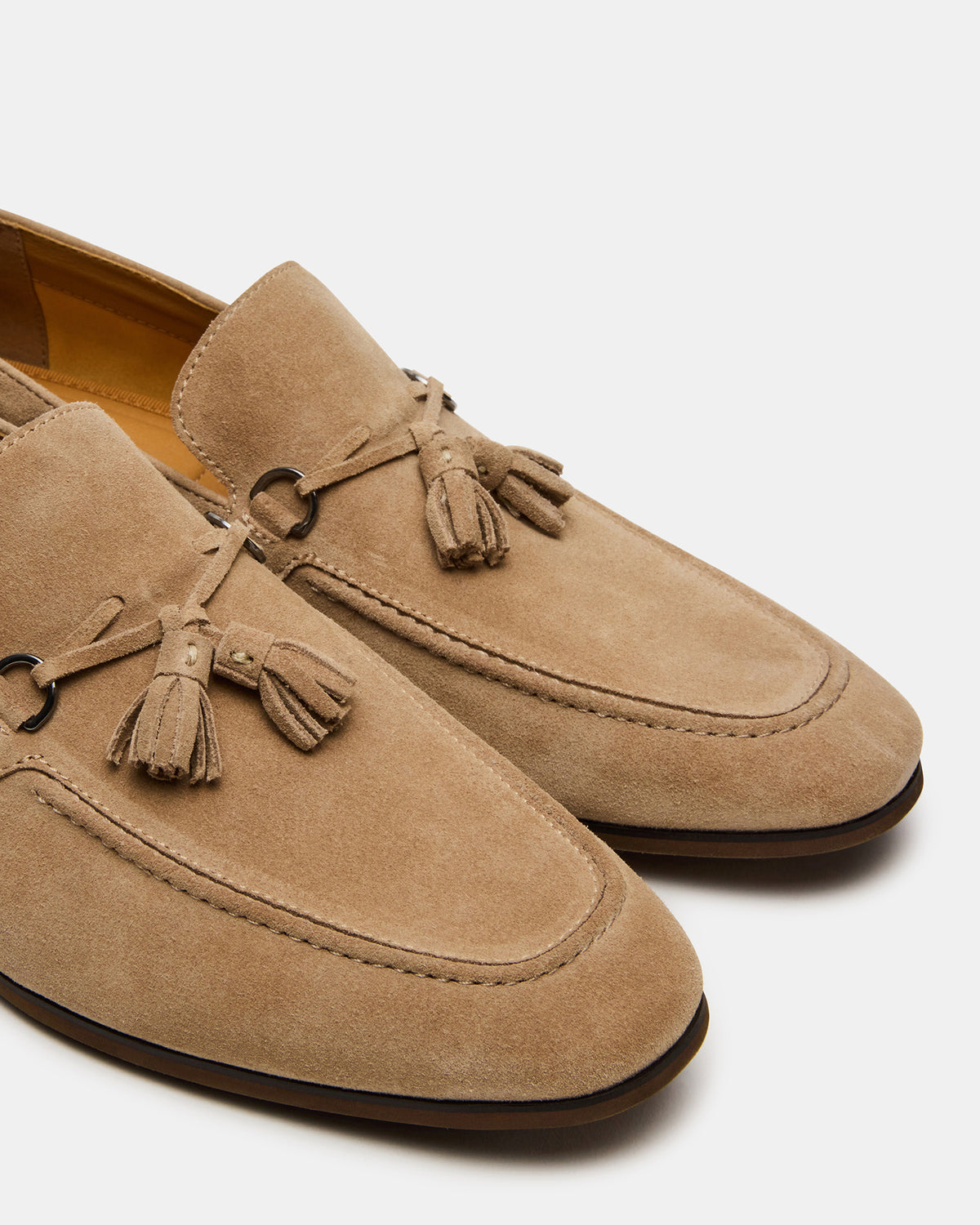 LOGAN Taupe Suede Tassel Slip-On Men's Loafer | Steve Madden on Sale