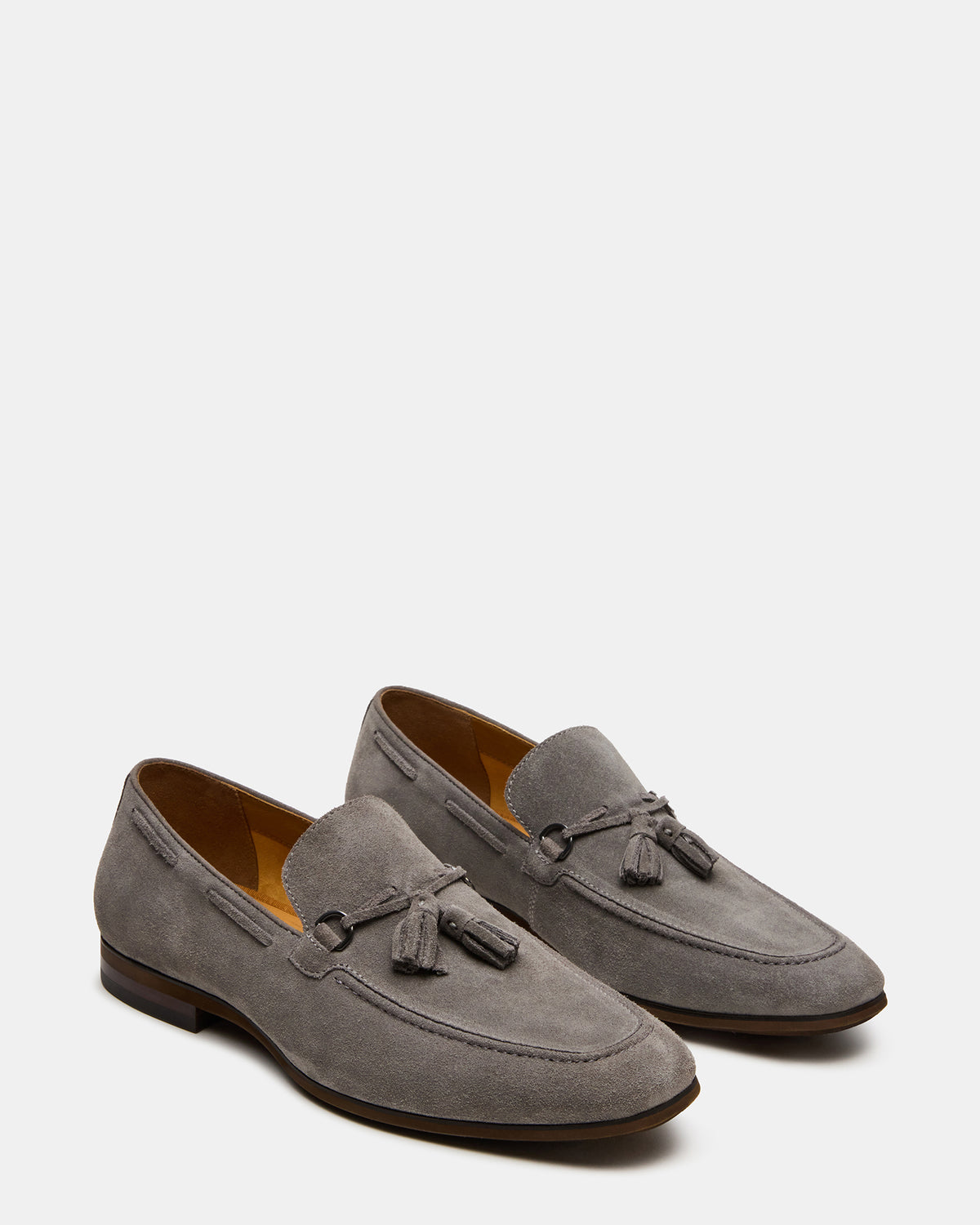LOGAN Light Grey Suede Tassel Slip-On Men's Loafer | Steve Madden near me