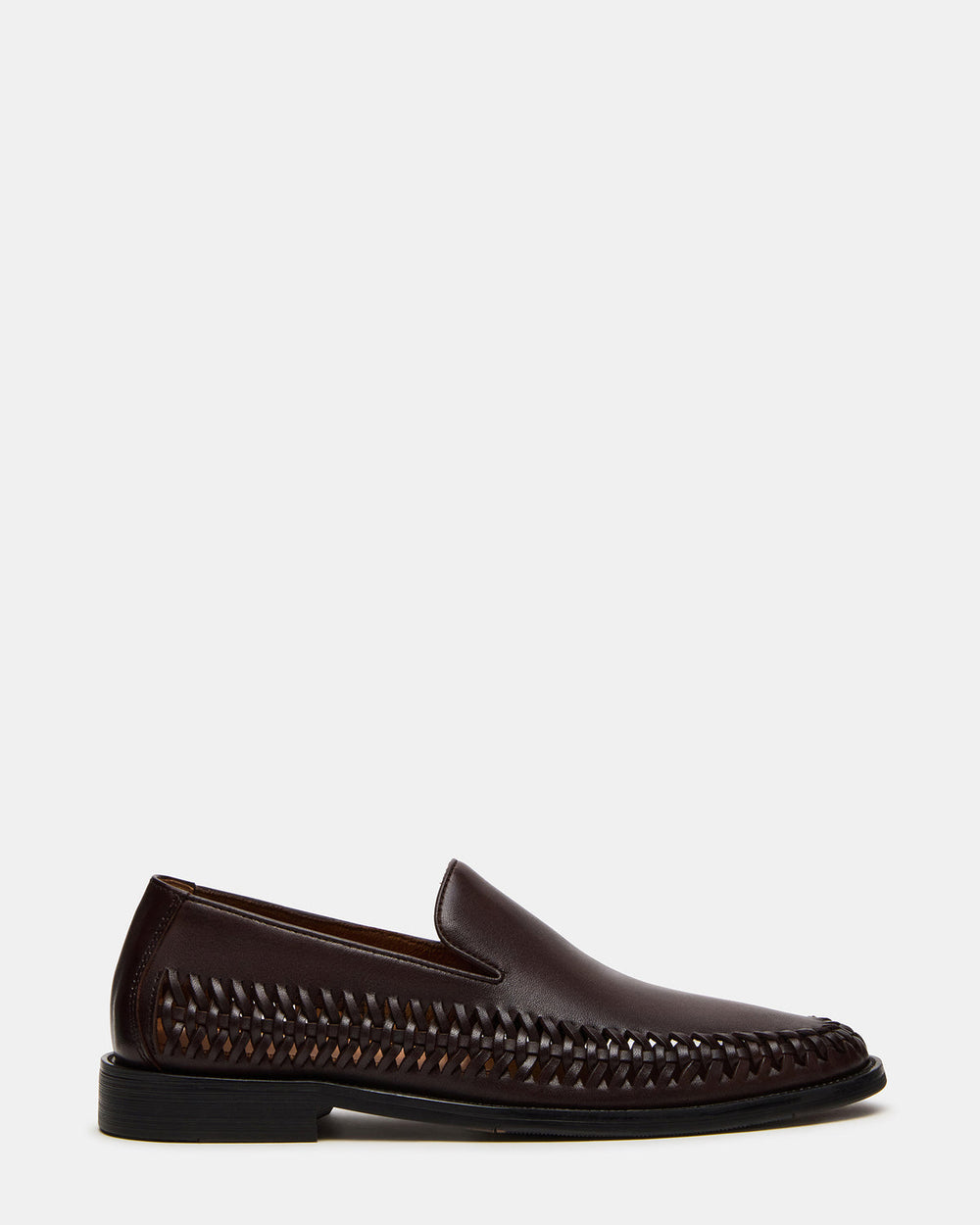 NAPOLI Brown Leather Slip-On Woven Men's Loafer | Steve Madden online
