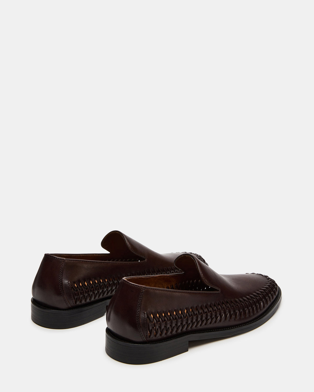 NAPOLI Brown Leather Slip-On Woven Men's Loafer | Steve Madden online