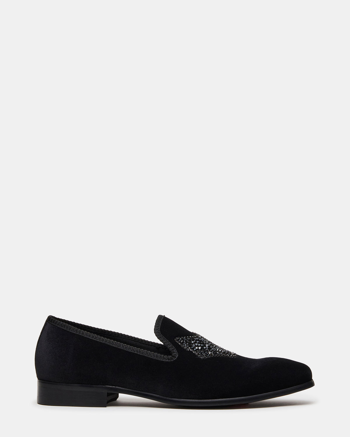 FINN Black Velvet Rhinestone Fox Head Design Slip-On Men's Loafer | Steve Madden US