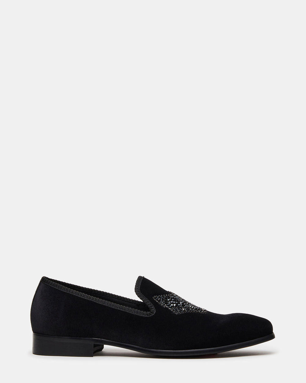 FINN Black Velvet Rhinestone Fox Head Design Slip-On Men's Loafer | Steve Madden US