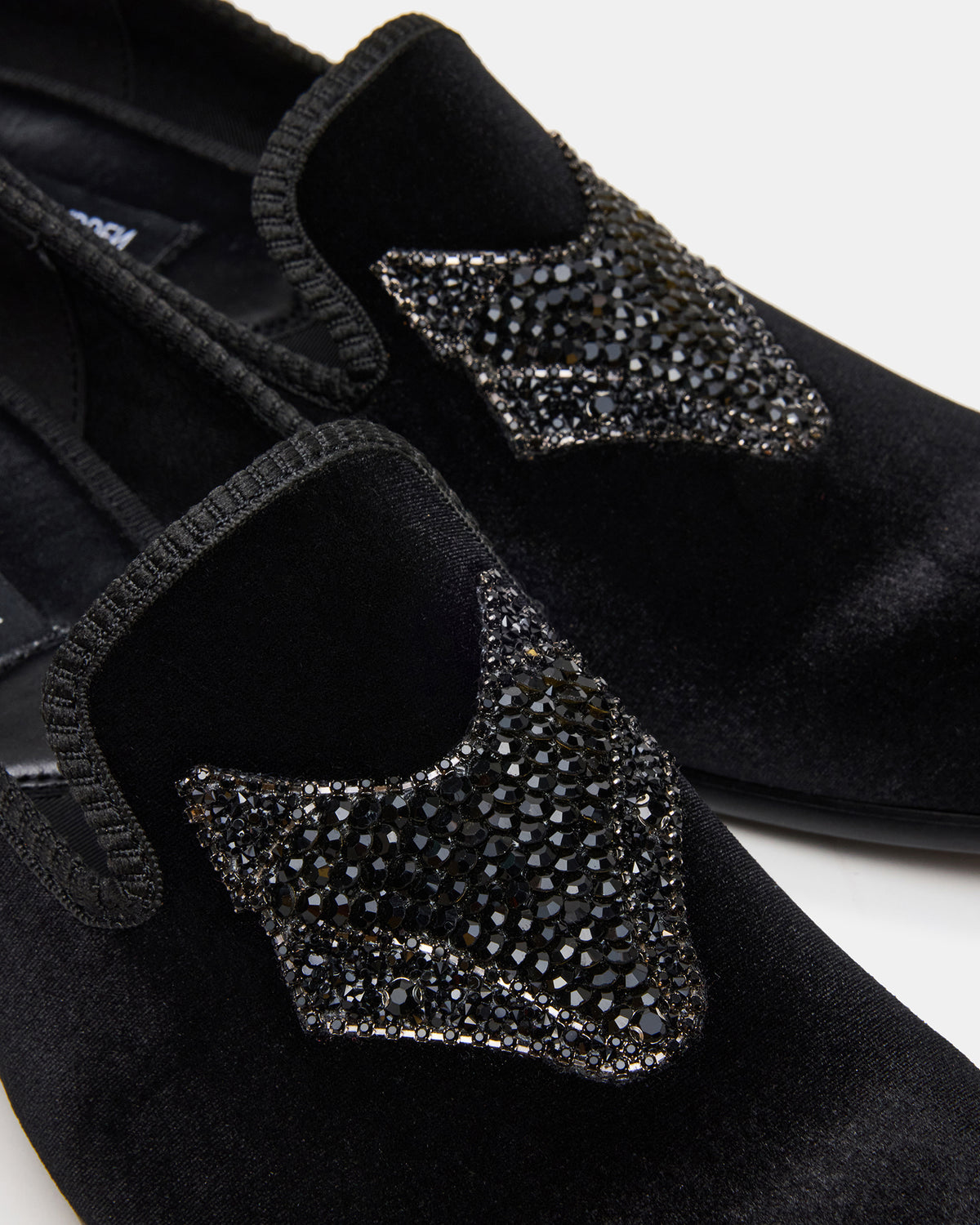 FINN Black Velvet Rhinestone Fox Head Design Slip-On Men's Loafer | Steve Madden US