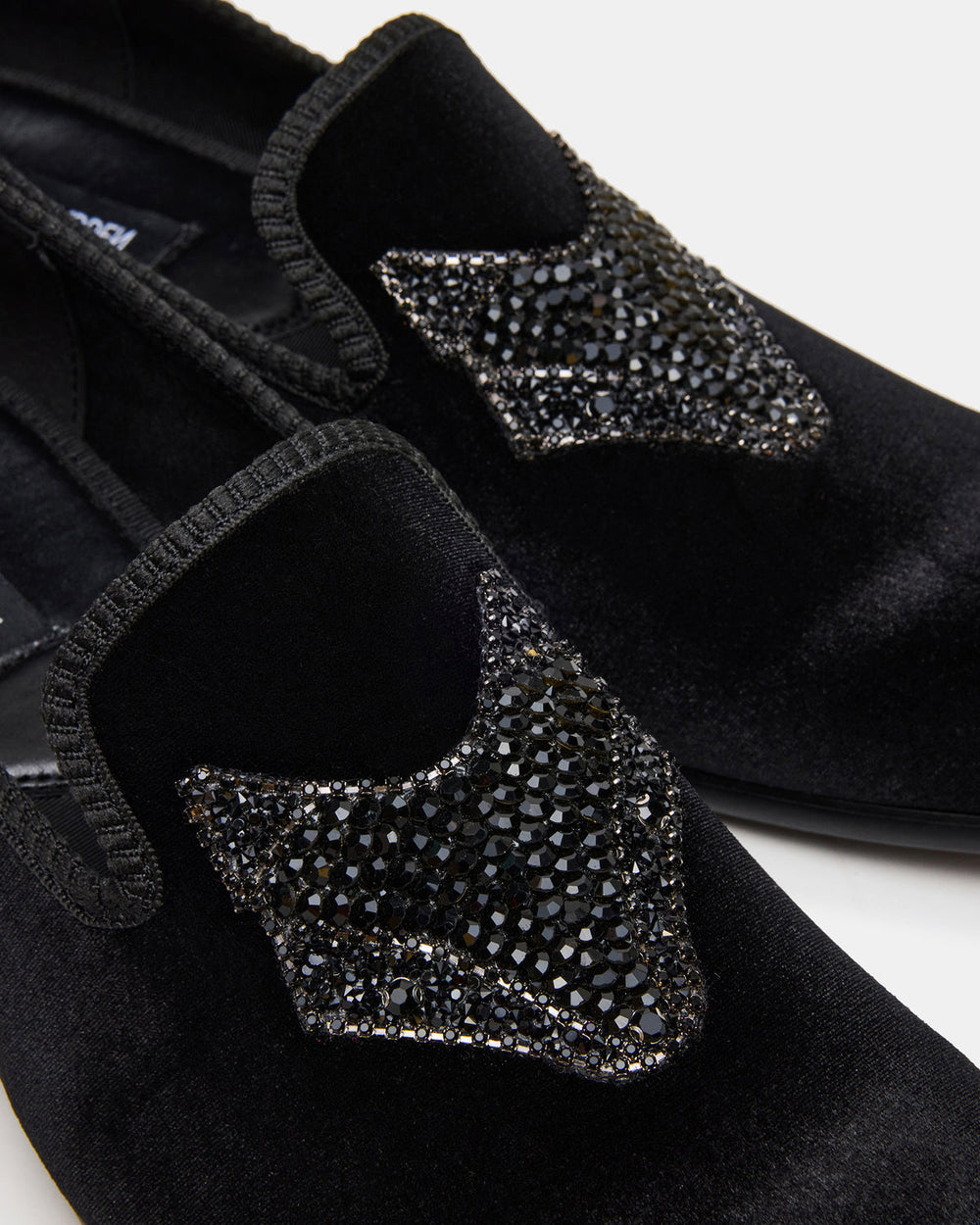 FINN Black Velvet Rhinestone Fox Head Design Slip-On Men's Loafer | Steve Madden US