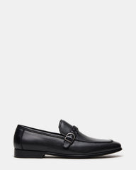 CHAPLIN Black Leather Woven-Strap Buckle Slip-On Men's Loafer | Steve Madden outlet