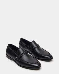 CHAPLIN Black Leather Woven-Strap Buckle Slip-On Men's Loafer | Steve Madden outlet