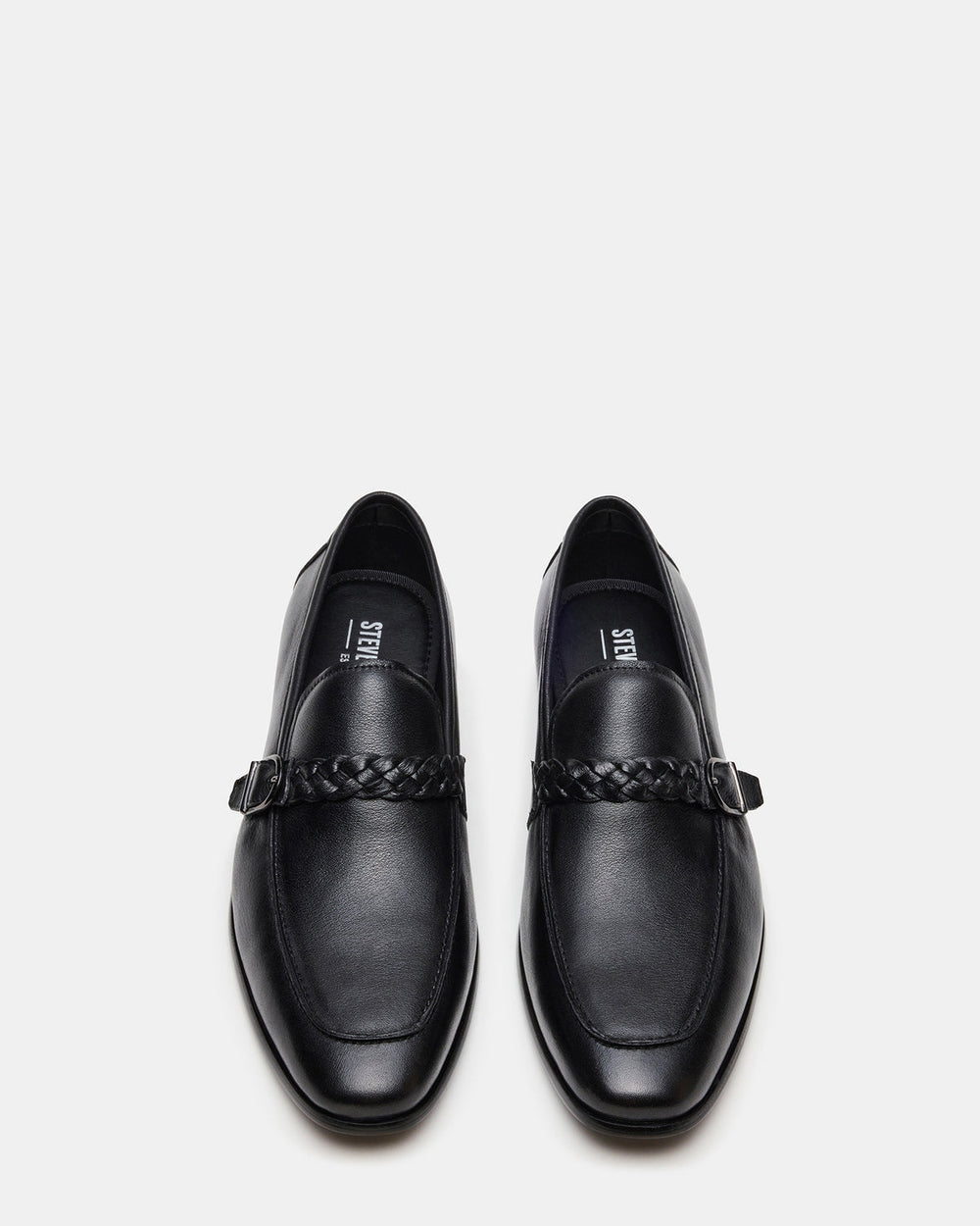 CHAPLIN Black Leather Woven-Strap Buckle Slip-On Men's Loafer | Steve Madden outlet