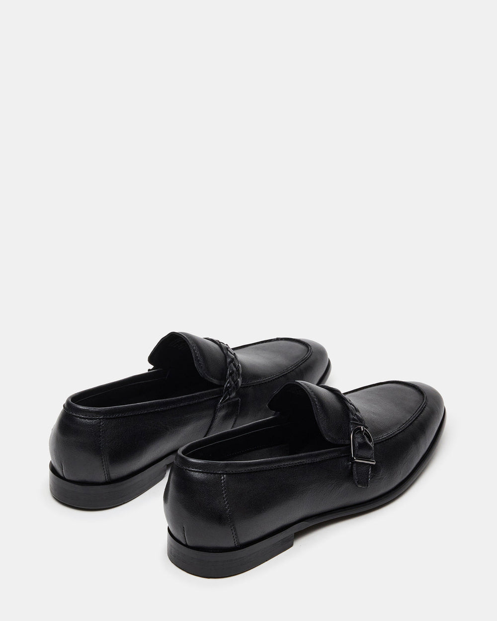 CHAPLIN Black Leather Woven-Strap Buckle Slip-On Men's Loafer | Steve Madden outlet