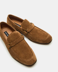 HEROLF Tobacco Suede Square-Toe Slip-On Men's Loafer | Steve Madden outlet