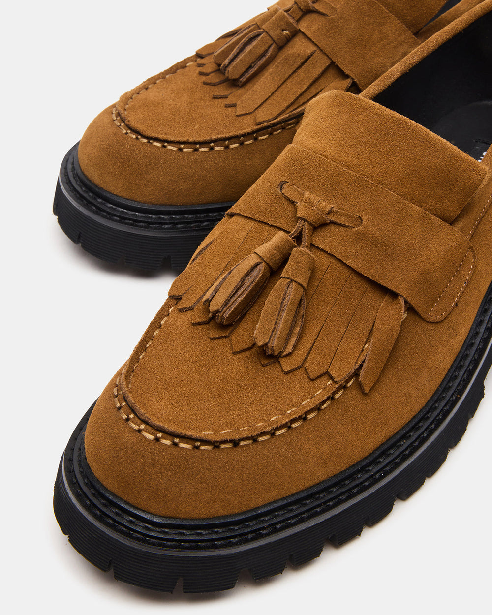 ZEV Tan Suede Lug Sole Dress Men's Loafer | Steve Madden for Sale