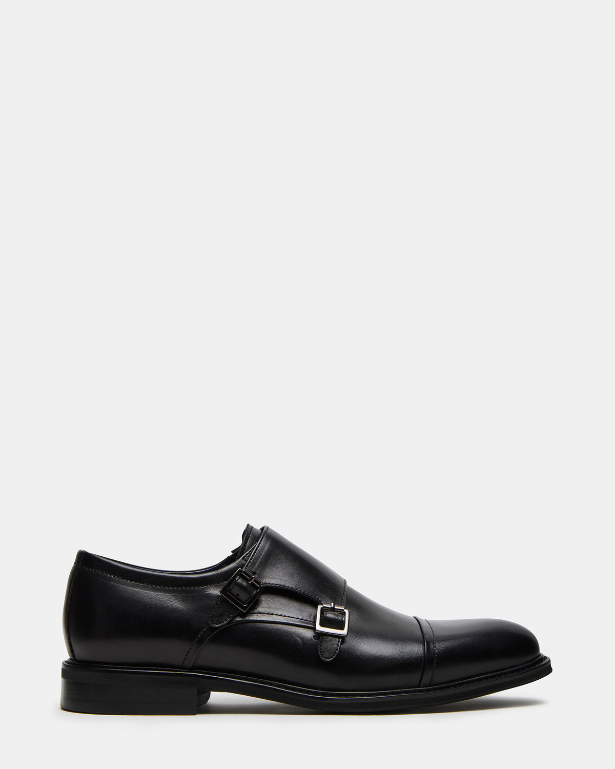 HARAN Black Leather Men's Buckle Strap Dress Shoe | Steve Madden discount
