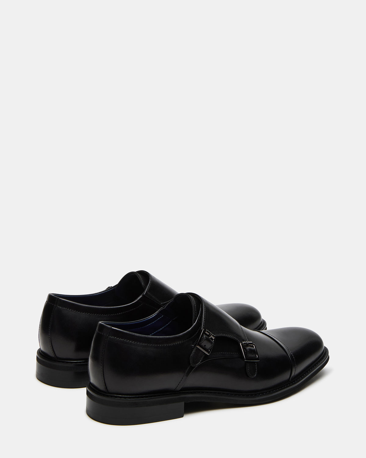 HARAN Black Leather Men's Buckle Strap Dress Shoe | Steve Madden discount