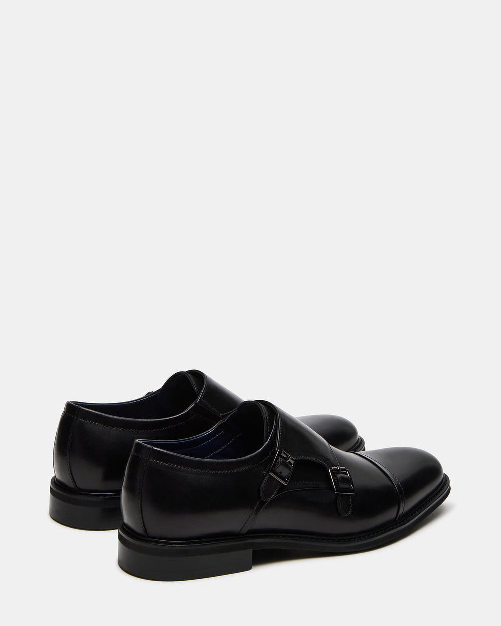HARAN Black Leather Men's Buckle Strap Dress Shoe | Steve Madden discount