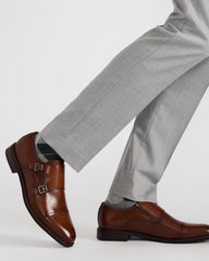 HARAN Tan Leather Men's Buckle Strap Dress Shoe | Steve Madden outlet